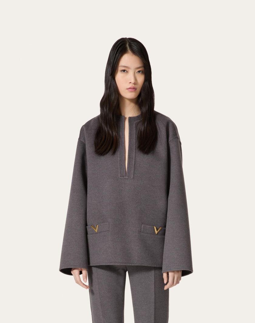 Valentino Handbags Top In Compact Drap per Donna in Grigio Scuro | Valentino IT Black Friday