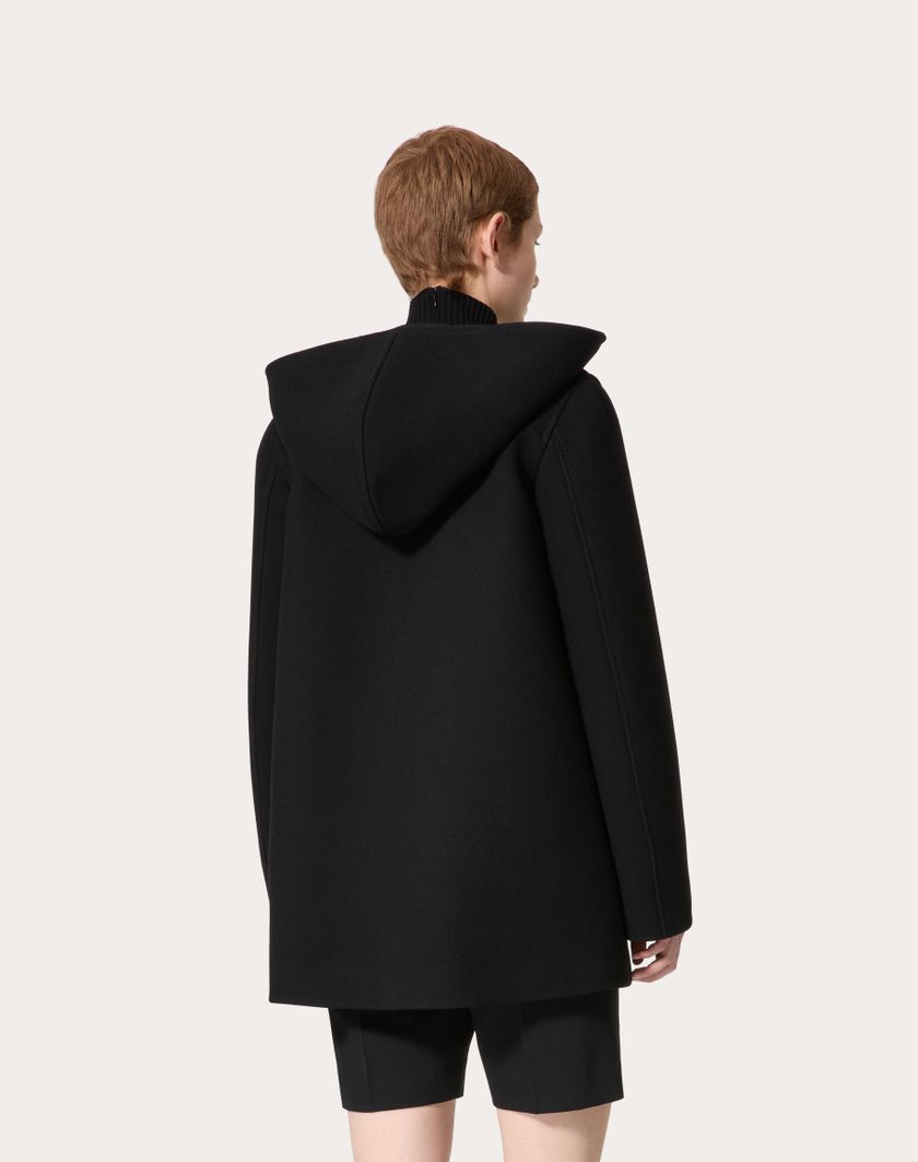 Valentino Handbags Caban In Compact Coat Ricamato per Donna in Nero | Valentino IT Grandi sconti