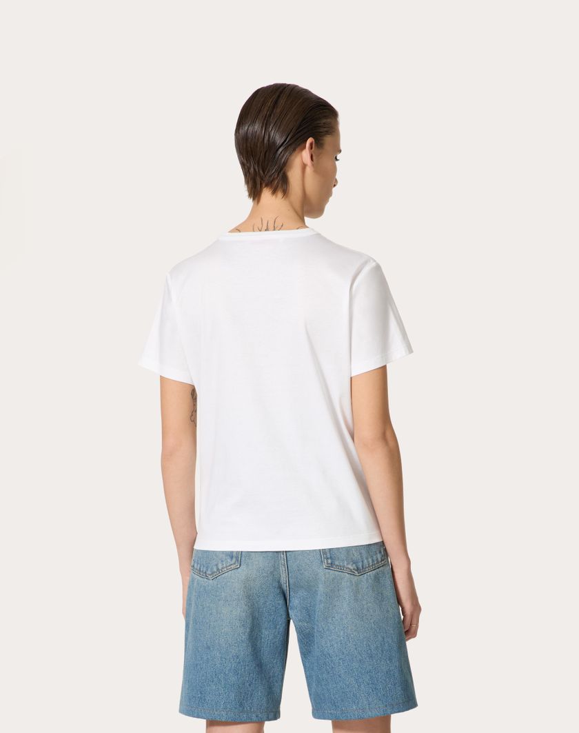 Valentino Handbags T-shirt In Cotton Jersey per Donna in Bianco | Valentino IT Super Saving Price