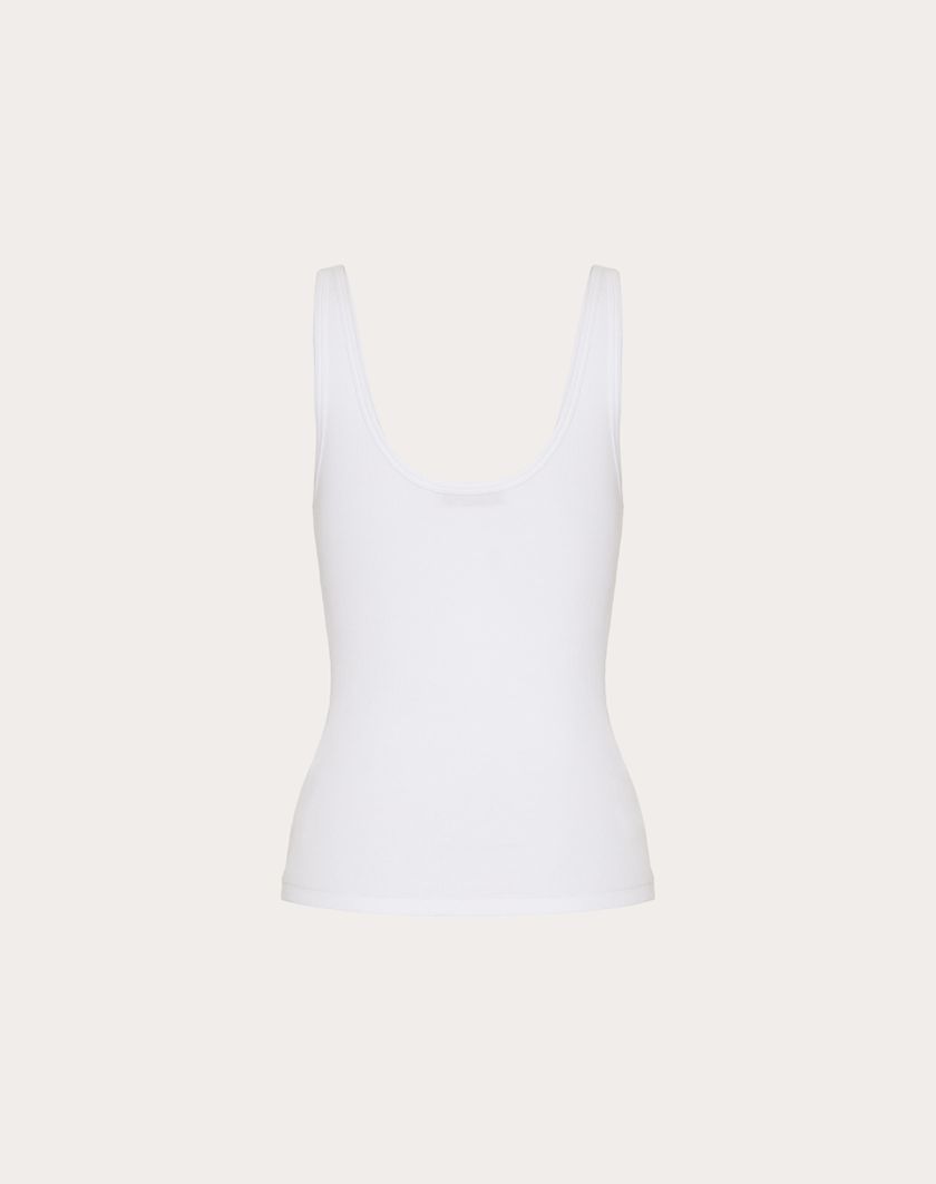Valentino Handbags Top In Ribbed Cotton per Donna in Bianco | Valentino IT ACQUISTA ORA