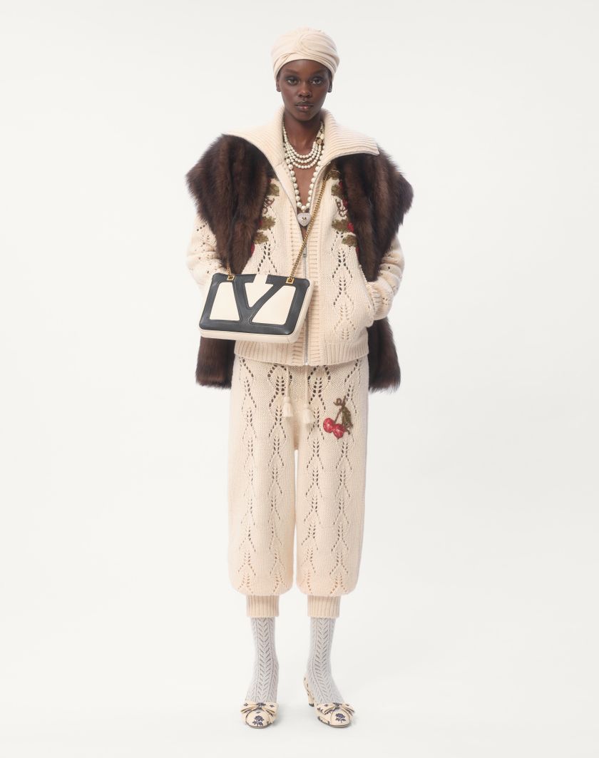 Valentino Handbags Giacca Di Maglia In Lana Ricamata per Donna in Multicolor | Valentino IT Ultimo giorno