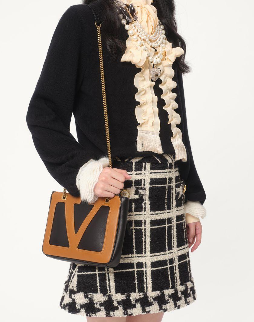 Valentino Handbags Maglia In Lana E Mohair per Donna in Nero/avorio | Valentino IT Discount Store per i nuovi prodotti