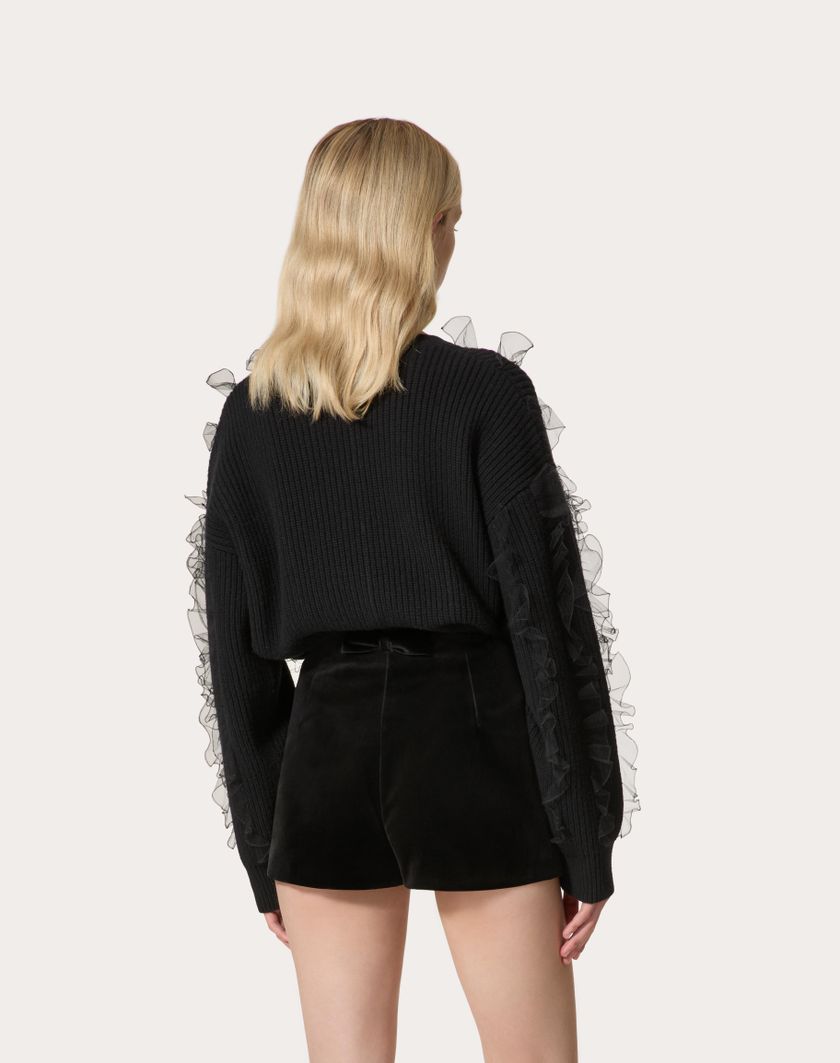 Valentino Handbags Maglia In Lana Ricamata per Donna in Nero | Valentino IT Super sconto