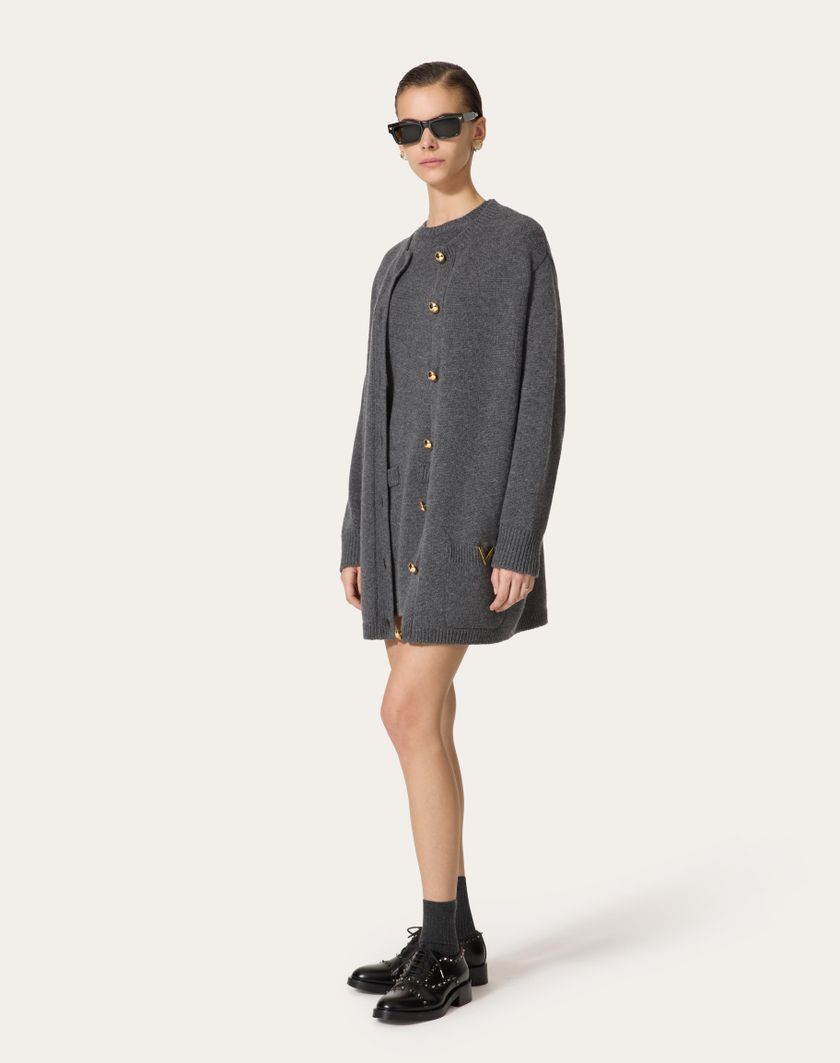 Valentino Handbags Cardigan In Lana per Donna in Grigio Scuro | Valentino IT Black Friday Prezzi