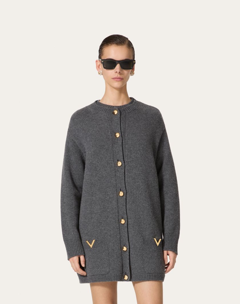 Valentino Handbags Cardigan In Lana per Donna in Grigio Scuro | Valentino IT Black Friday Prezzi