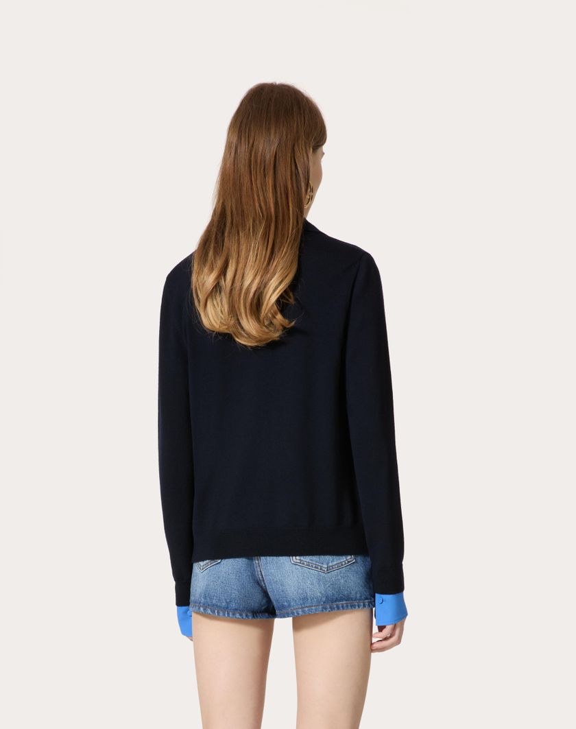 Valentino Handbags Cardigan In Lana per Donna in Navy | Valentino IT Sconti questo mese