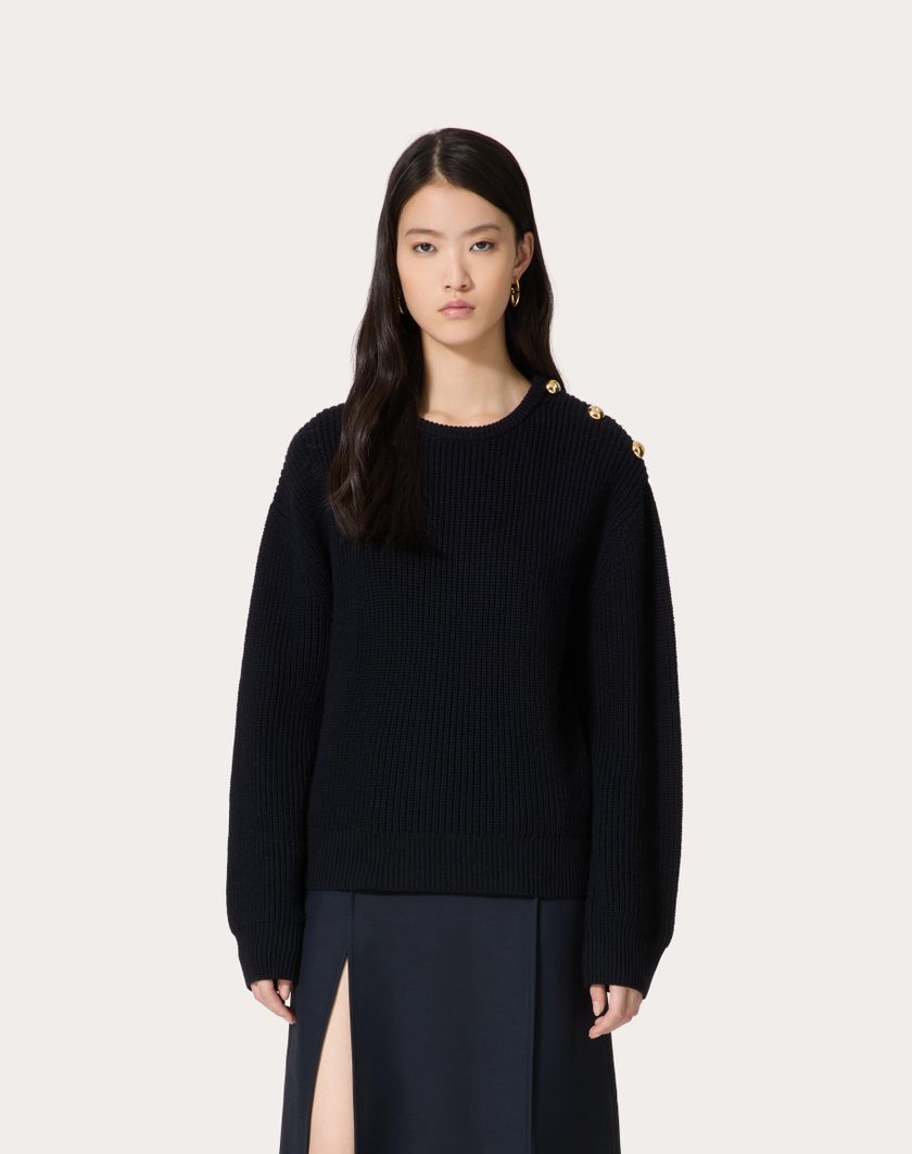 Valentino Handbags Maglia In Lana per Donna in Navy | Valentino IT Italy
