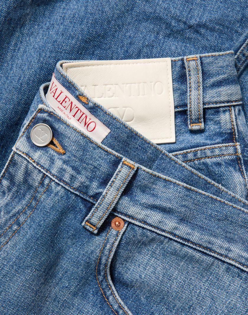 Valentino Handbags Pantaloni In Medium Blue Denim per Donna in Denim | Valentino IT Pezzi Unici