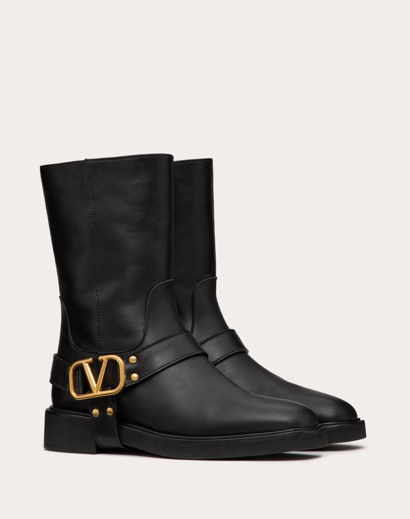 Valentino Handbags Stivaletto Vlogo Signature In Vitello 30mm per Donna in Nero | Valentino IT Offerta per la Festa della Mamma