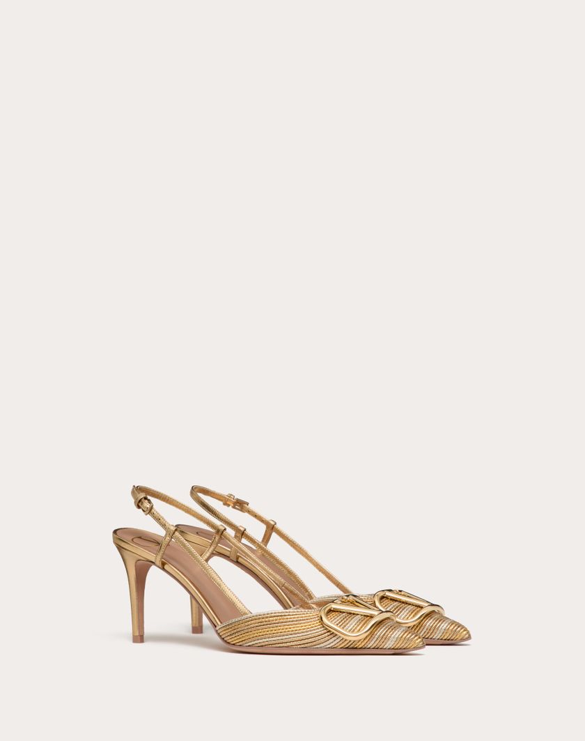 Valentino Handbags Décolleté Slingback Vlogo Signature Metalizzato Con Ricamo Cornely 80mm per Donna in Oro | Valentino IT Vendita calda