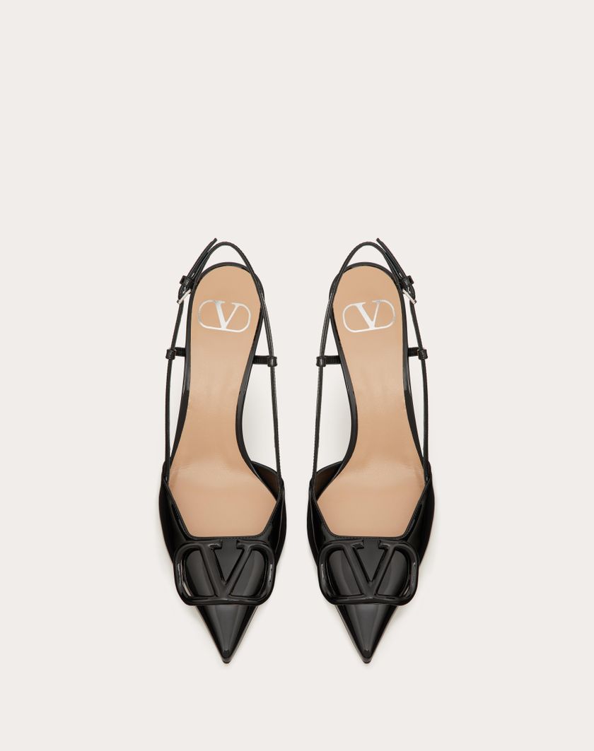 Valentino Handbags Décolleté Slingback Vlogo Signature In Vernice 80mm per Donna in Marrone | Valentino IT Offerta migliore