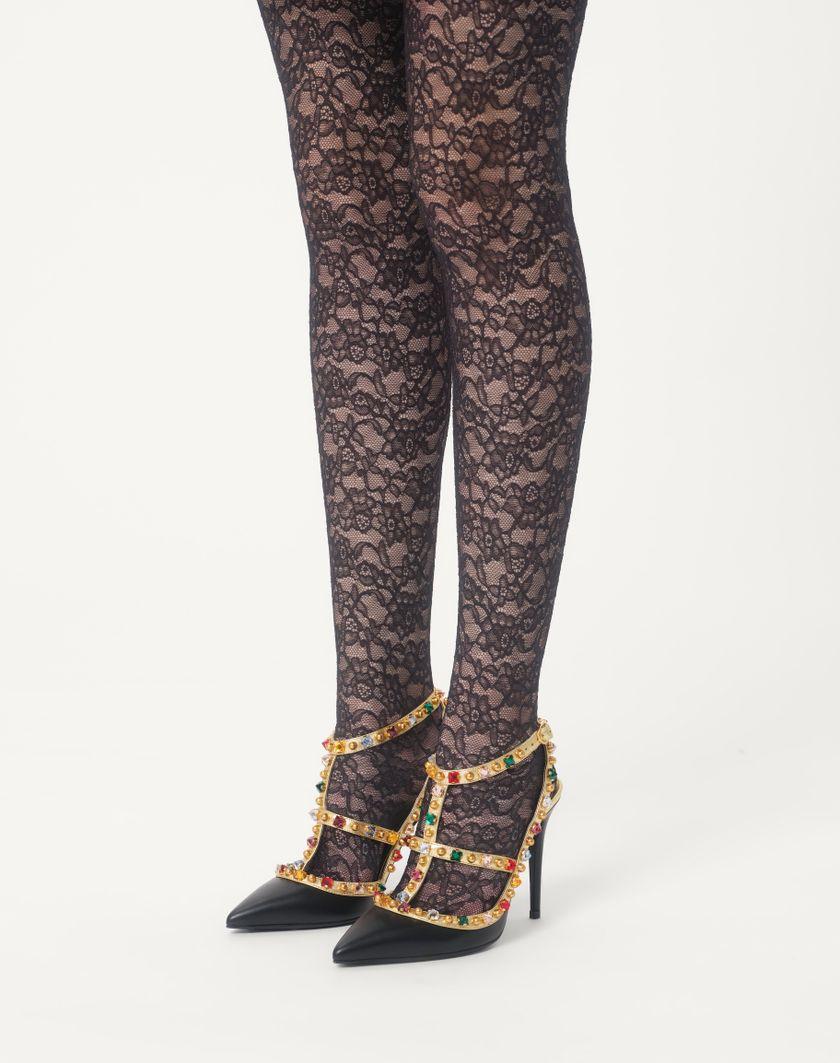 Valentino Handbags Décolleté Rockstud In Vitello Con Cabochon E Cristalli 100mm per Donna in Nero/antique Brass | Valentino IT Offerte esclusive