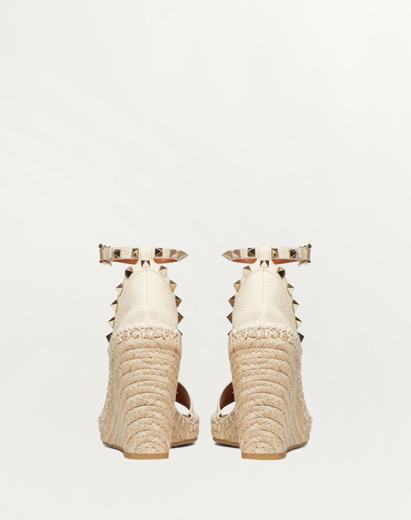 Valentino Handbags Sandalo Zeppa Rockstud Double In Vitello Granato 105mm per Donna in Poudre | Valentino IT Enormi sconti