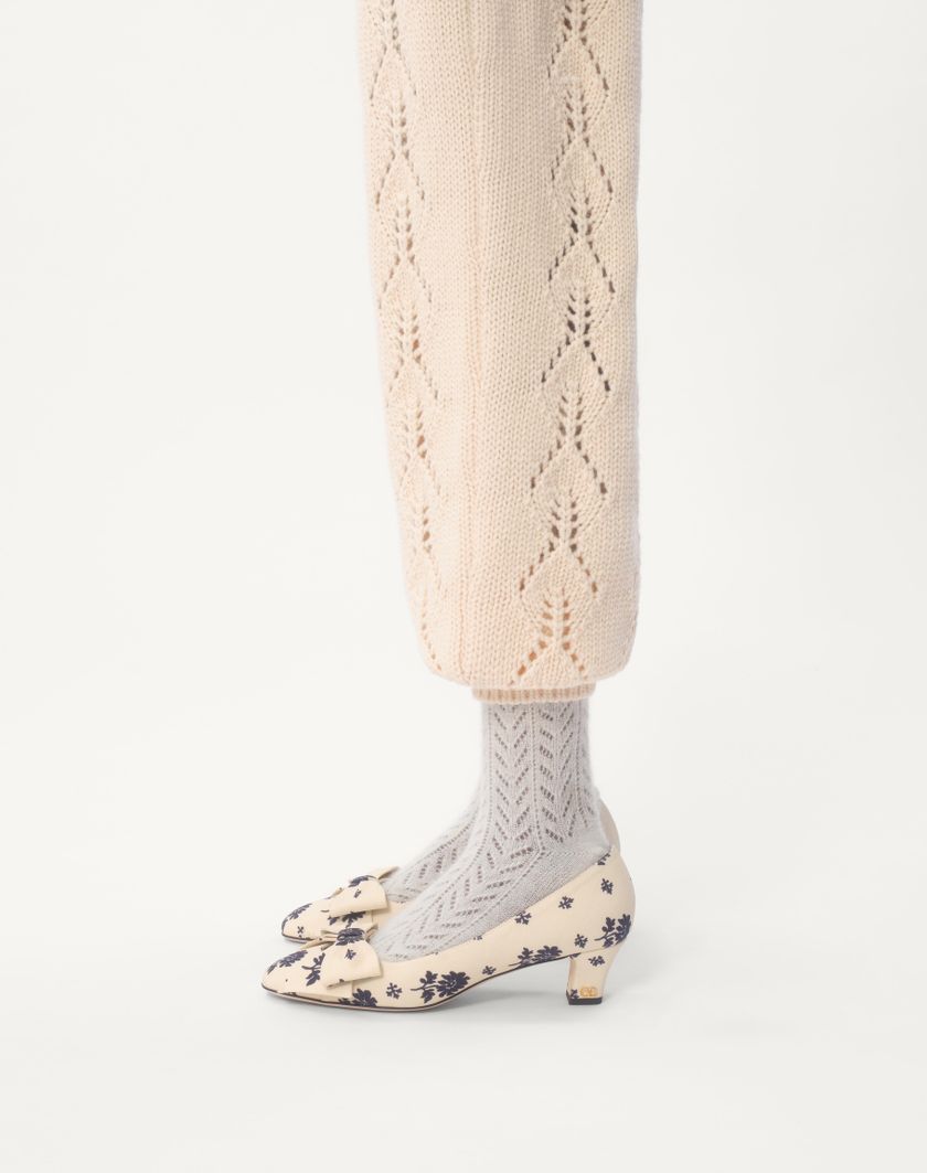 Valentino Handbags Pantaloni Di Maglia In Lana per Donna in Avorio | Valentino IT Italia