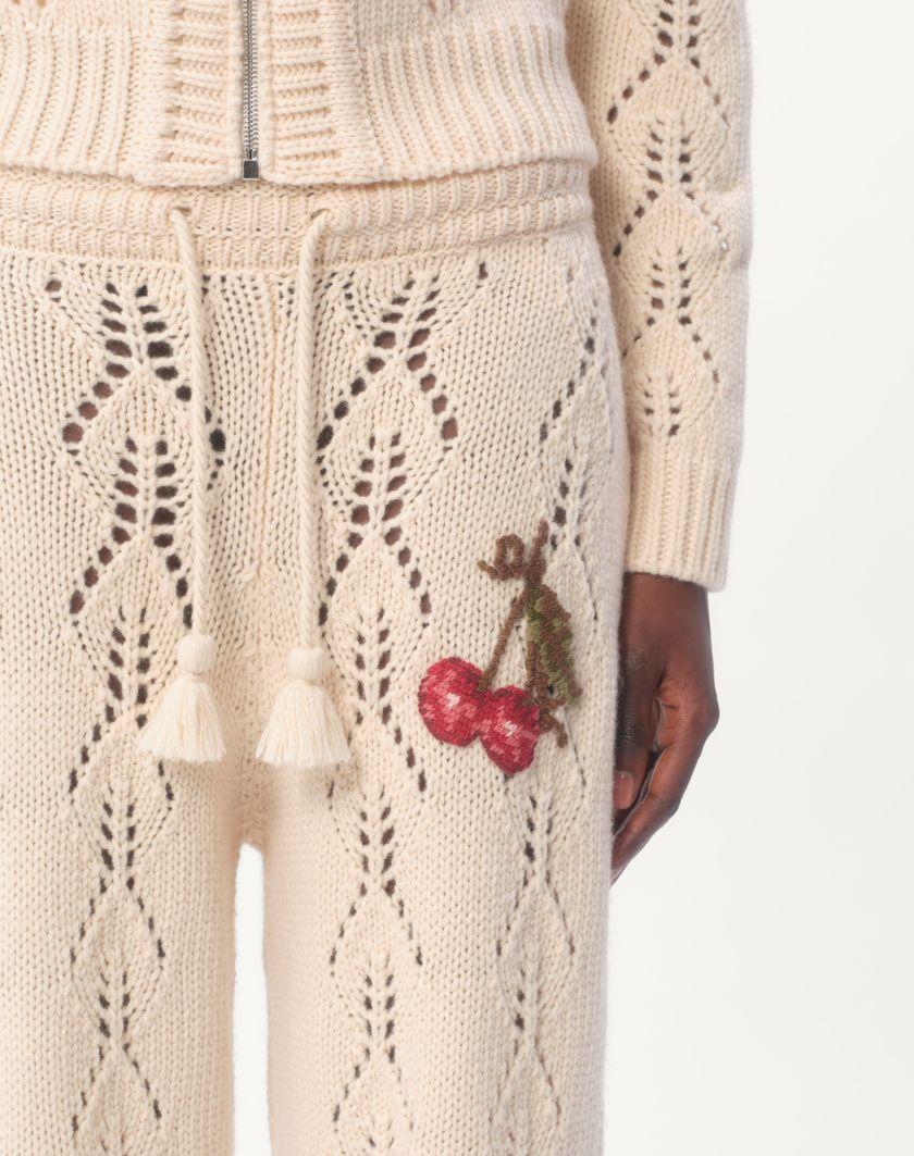 Valentino Handbags Pantaloni Di Maglia In Lana per Donna in Avorio | Valentino IT Italia