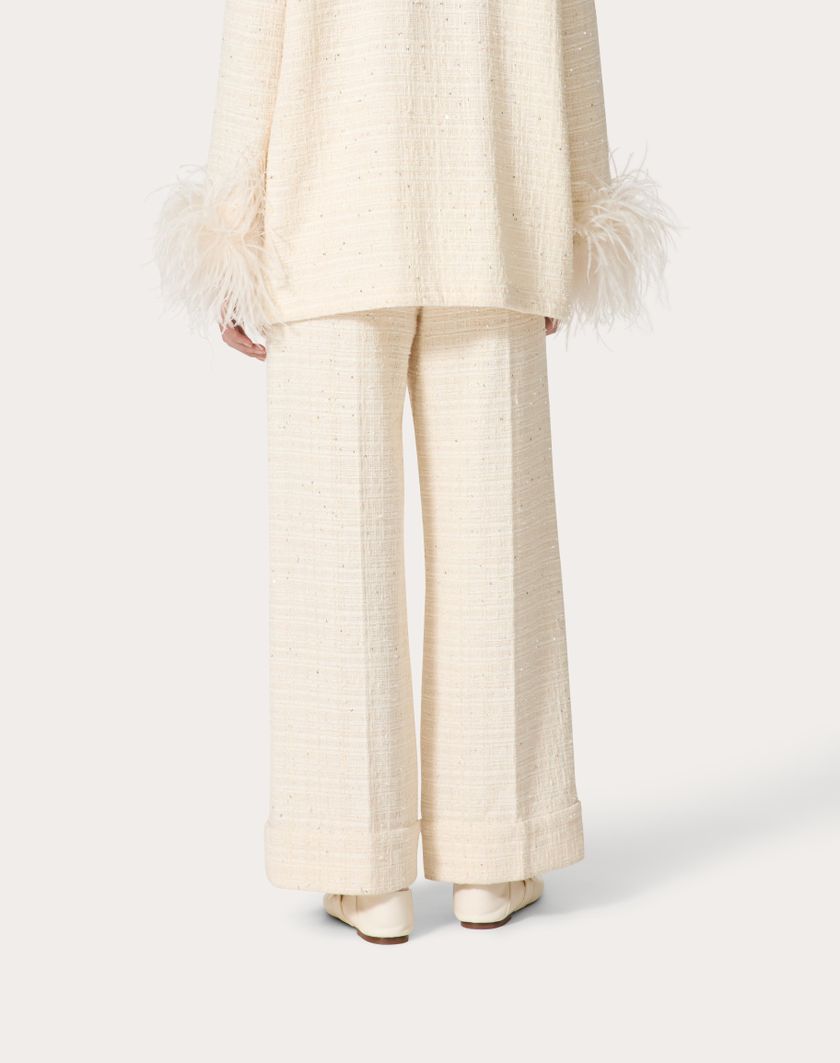 Valentino Handbags Pantaloni In Delicate Tweed per Donna in Naturale | Valentino IT Promozione