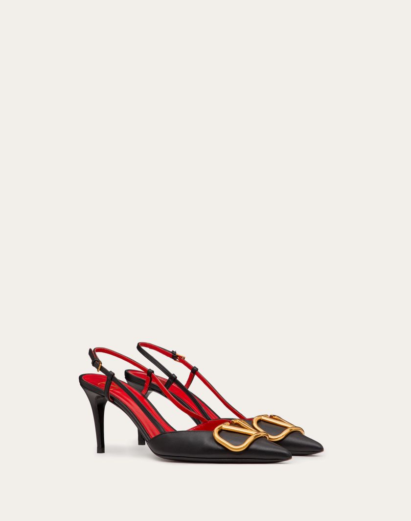 Valentino Handbags Décolleté Slingback Vlogo Signature In Vitello 80mm per Donna in Nero | Valentino IT Sottocosto