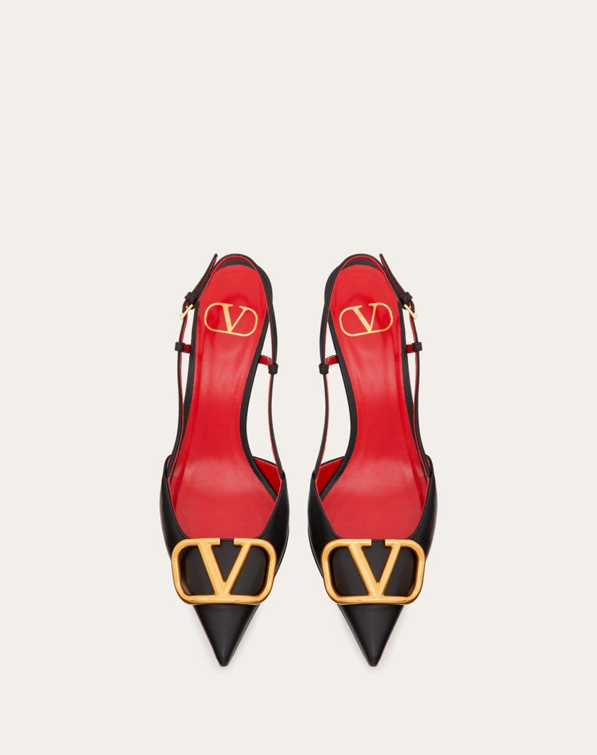Valentino Handbags Décolleté Slingback Vlogo Signature In Vitello 80mm per Donna in Nero | Valentino IT Sottocosto