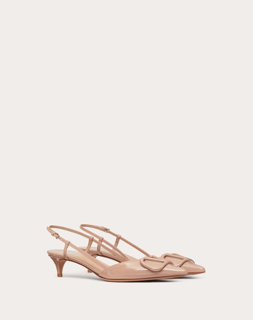 Valentino Handbags Décolleté Slingback Vlogo Signature In Vernice 40mm per Donna in Rose Cannelle | Valentino IT Online