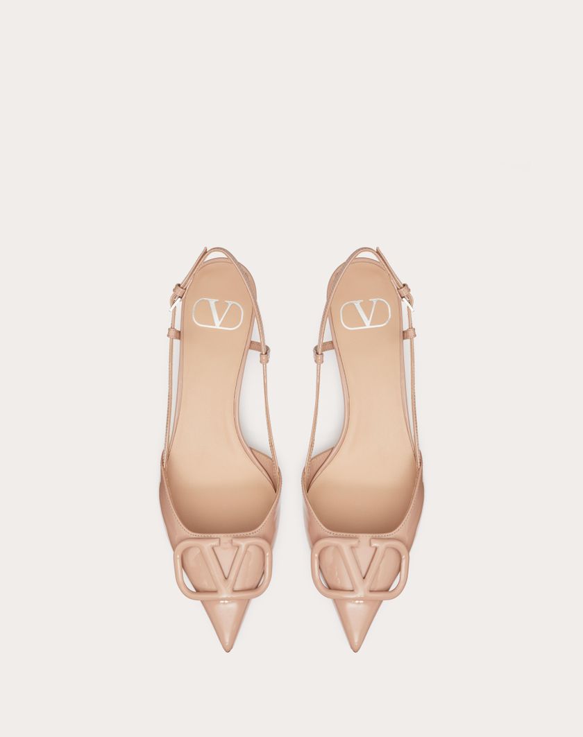 Valentino Handbags Décolleté Slingback Vlogo Signature In Vernice 40mm per Donna in Rose Cannelle | Valentino IT Online