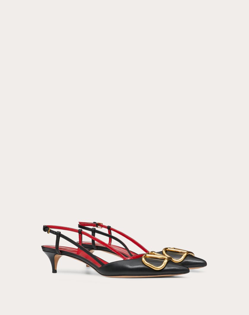 Valentino Handbags Décolleté Slingback Vlogo Signature In Vitello 40mm per Donna in Nero | Valentino IT Outlet