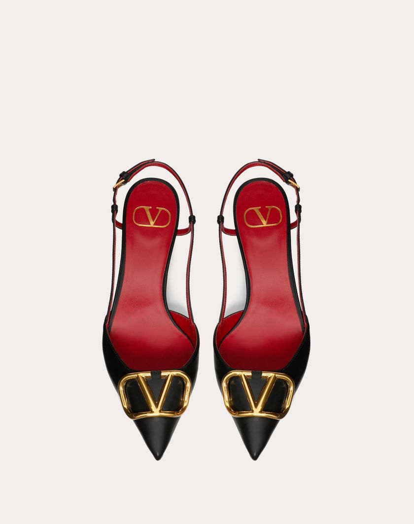 Valentino Handbags Décolleté Slingback Vlogo Signature In Vitello 40mm per Donna in Nero | Valentino IT Outlet