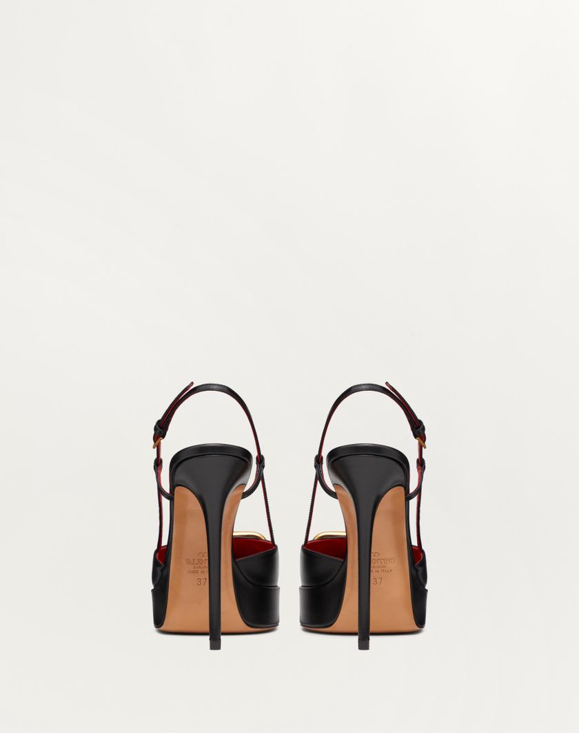 Valentino Handbags Décolleté Slingback Con Plateau Vlogo Signature In Vitello 120mm per Donna in Nero | Valentino IT Saldi
