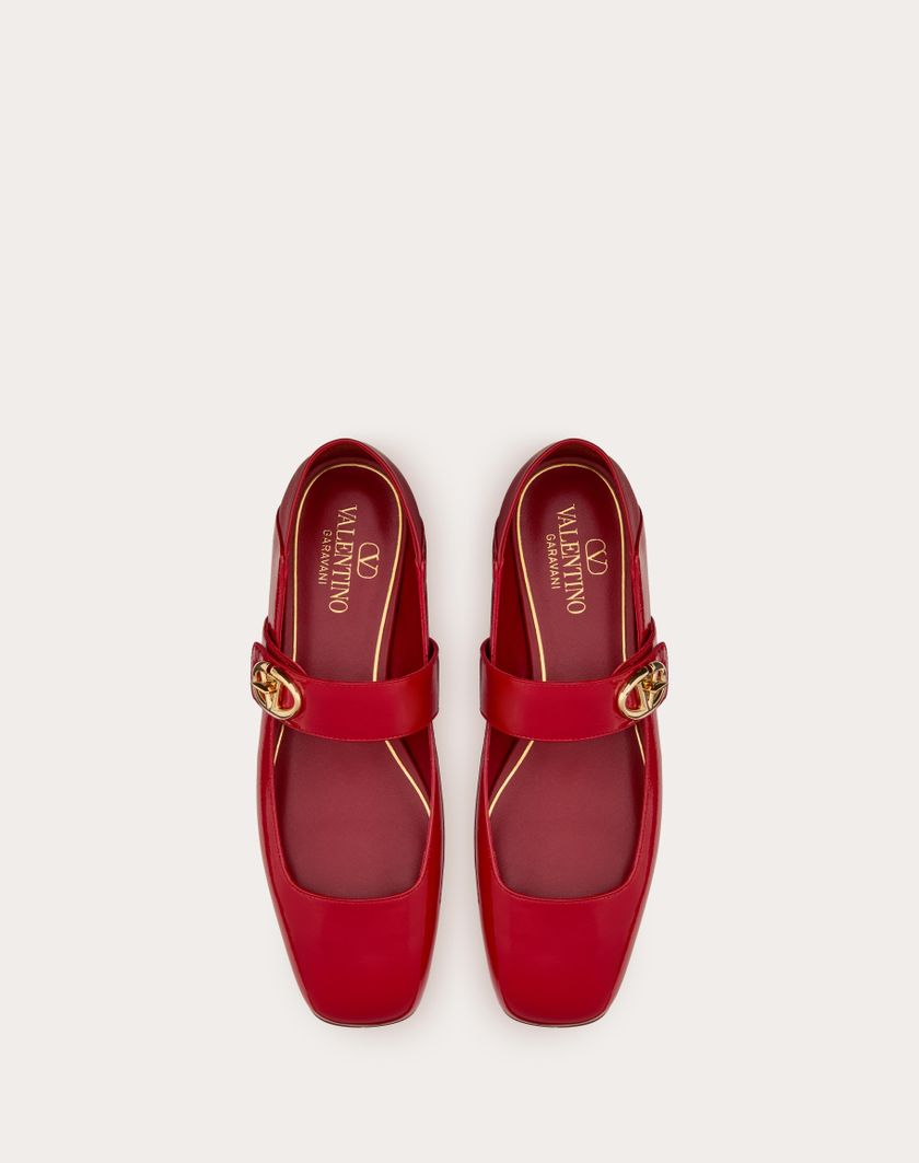 Valentino Handbags Ballerina Mary-jane Vlogo Locker In Naplack per Donna in Rosso V. | Valentino IT Prezzo di fabbrica