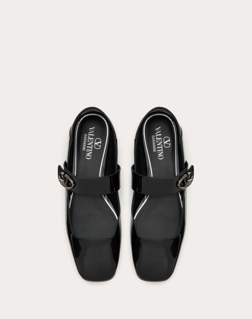 Valentino Handbags Ballerina Mary-jane Vlogo Locker In Vernice per Donna in Nero | Valentino IT Offerta speciale