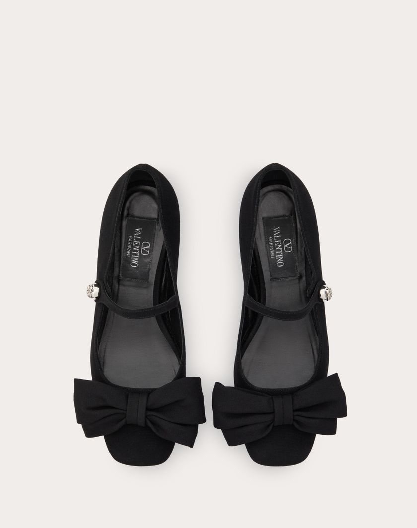 Valentino Handbags Ballerina Mary-jane Valentino Garavani Bowjane In Tessuto Crepe 20mm per Donna in Nero | Valentino IT Lightning offer
