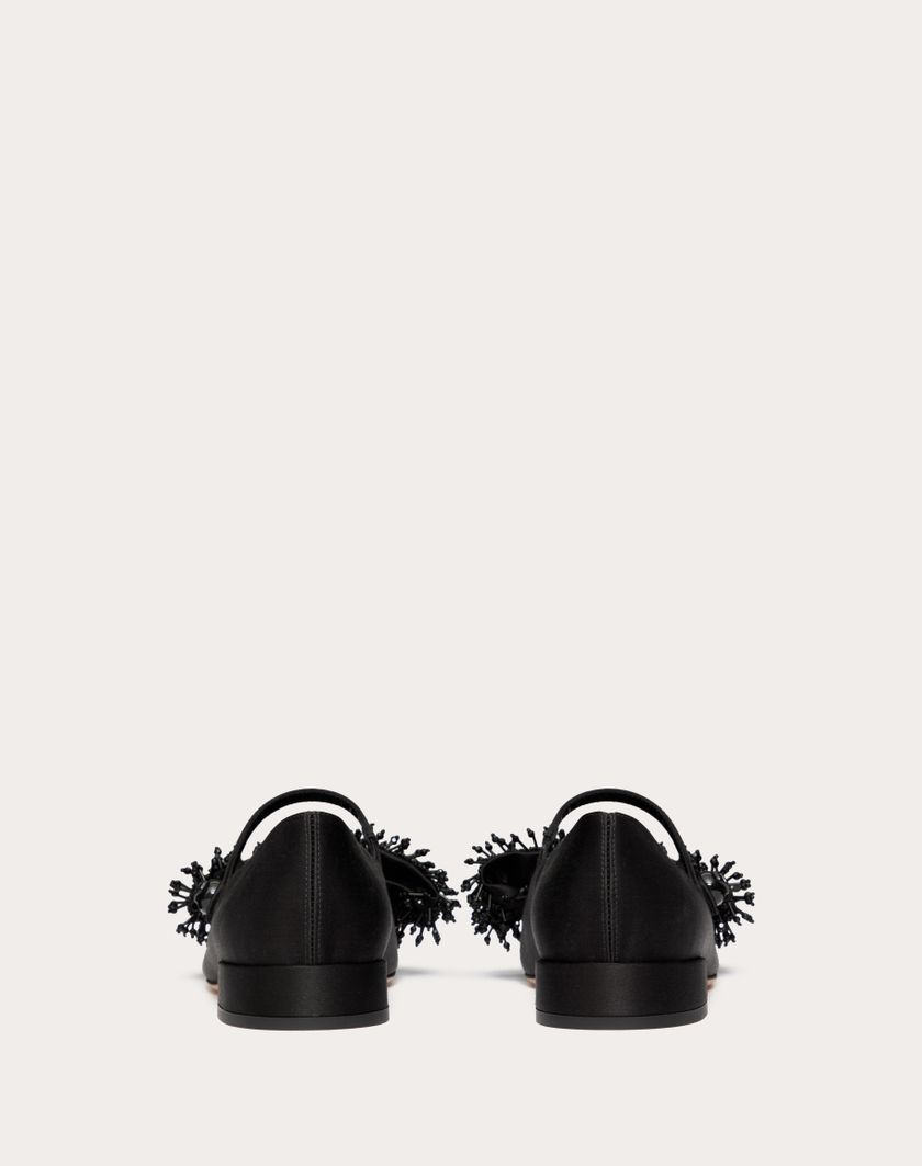 Valentino Handbags Ballerina Mary-jane Valentino Garavani Bowjane In Raso Con Ricamo A Frange 20mm per Donna in Nero | Valentino IT Grandi sconti