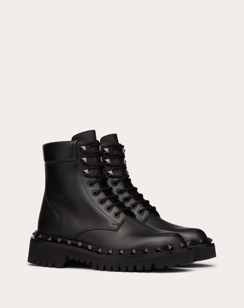 Valentino Handbags Combat Boot Rockstud In Vitello E Borchie In Tono 50mm per Donna in Nero | Valentino IT Ultimi tre giorni