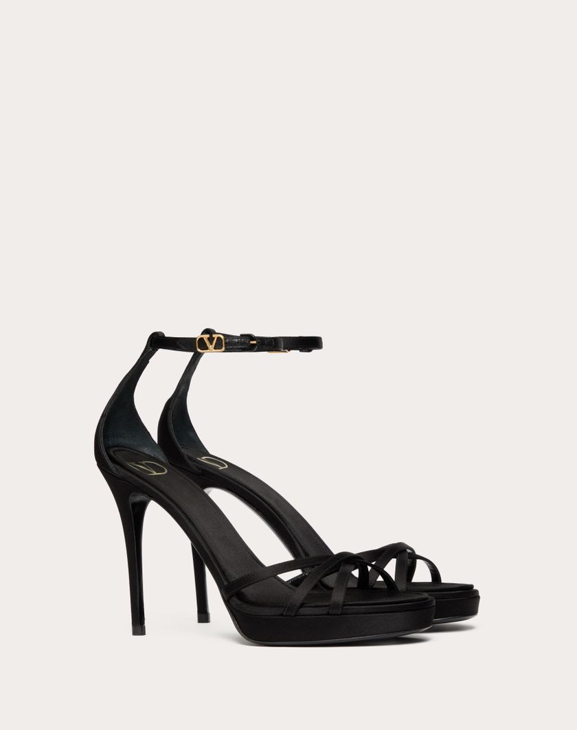 Valentino Handbags Sandalo Con Plateau Valentino Garavani Eveninglam In Raso 120mm per Donna in Poudre | Valentino IT Offerta speciale della fabbrica