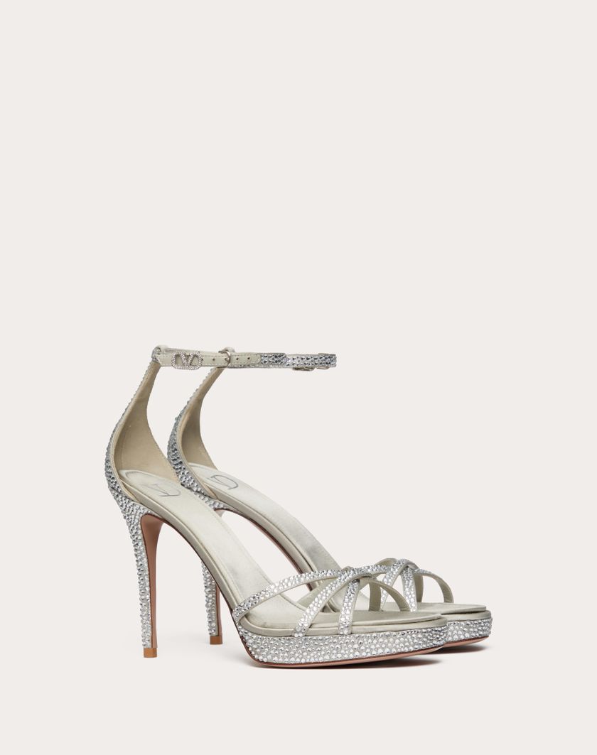Valentino Handbags Sandalo Con Plateau Valentino Garavani Eveninglam Con Cristalli 120mm per Donna in Crystal/grigio | Valentino IT Fino al 55% di sconto