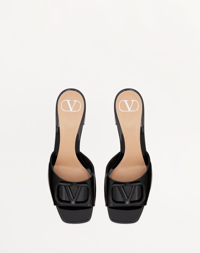 Valentino Handbags Sandalo Slide Vlogo Signature In Vernice 60mm per Donna in Nero | Valentino IT Esporta salva