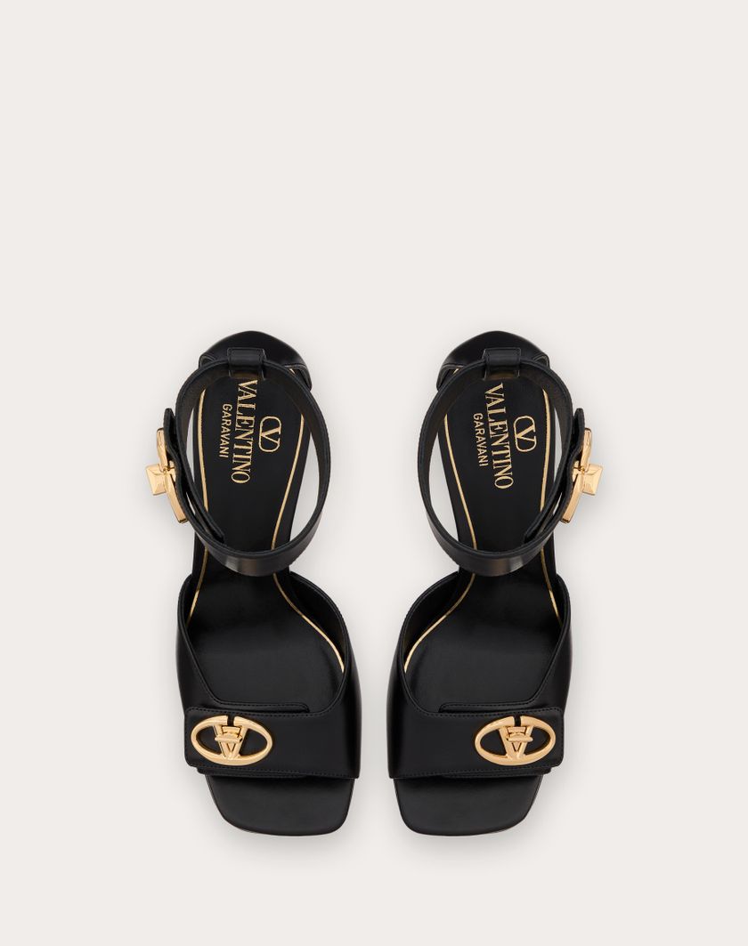 Valentino Handbags Sandalo Vlogo Locker In Vitello 105mm per Donna in Nero | Valentino IT Sconti questo mese