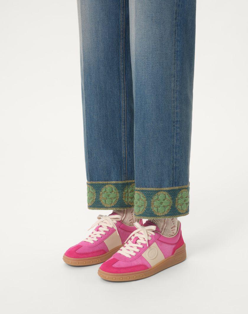 Valentino Handbags Sneaker Upvillage In Crosta per Donna in Cyclamin Pink/hot Pink/glace | Valentino IT Spedizione Gratuita