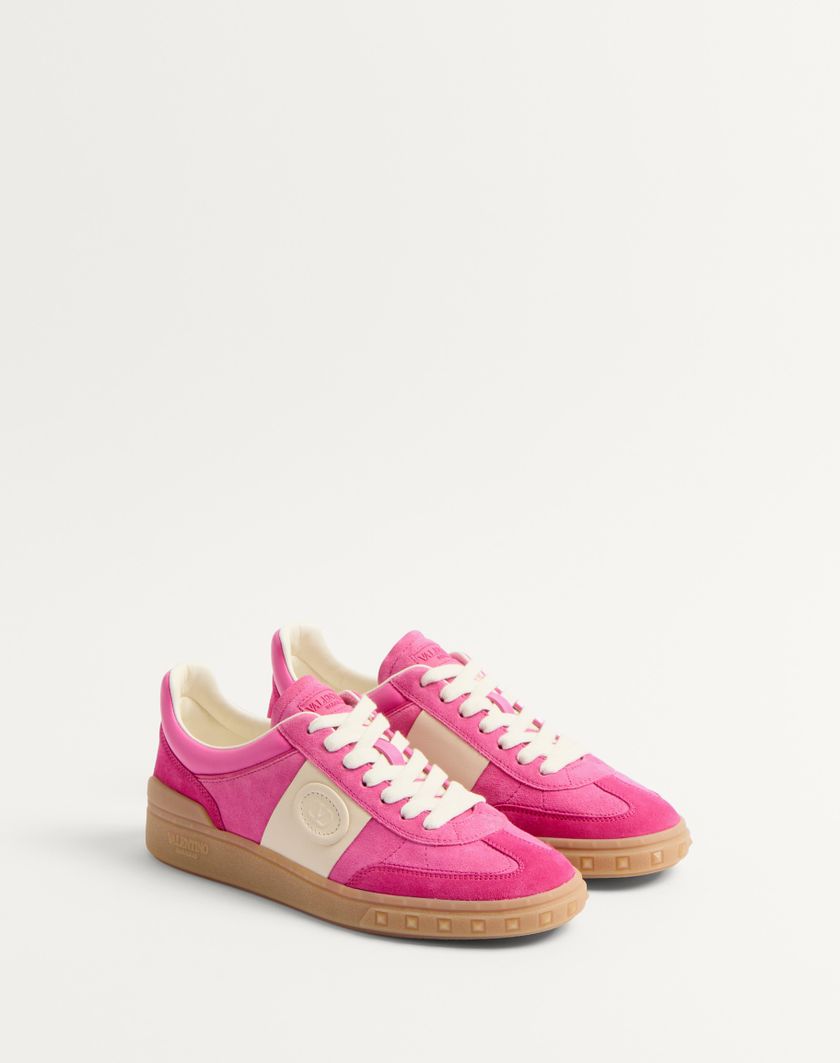 Valentino Handbags Sneaker Upvillage In Crosta per Donna in Cyclamin Pink/hot Pink/glace | Valentino IT Spedizione Gratuita