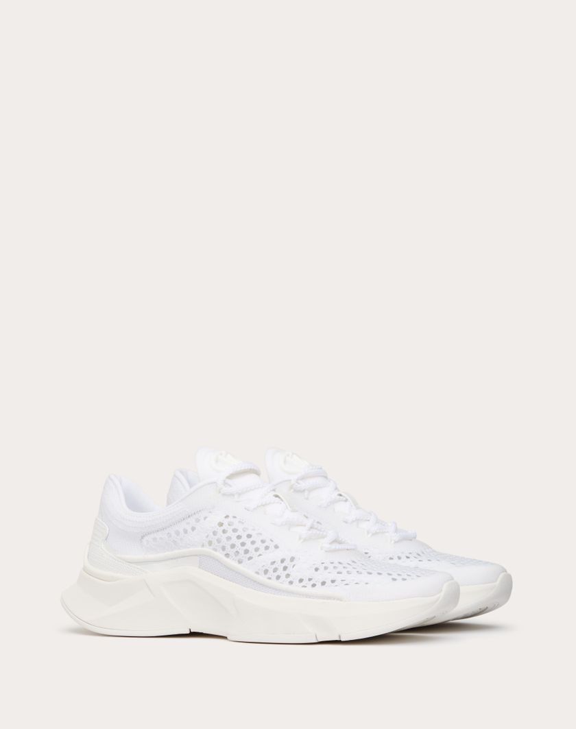 Valentino Handbags Sneaker True Actress In Rete per Donna in Bianco | Valentino IT In Vendita