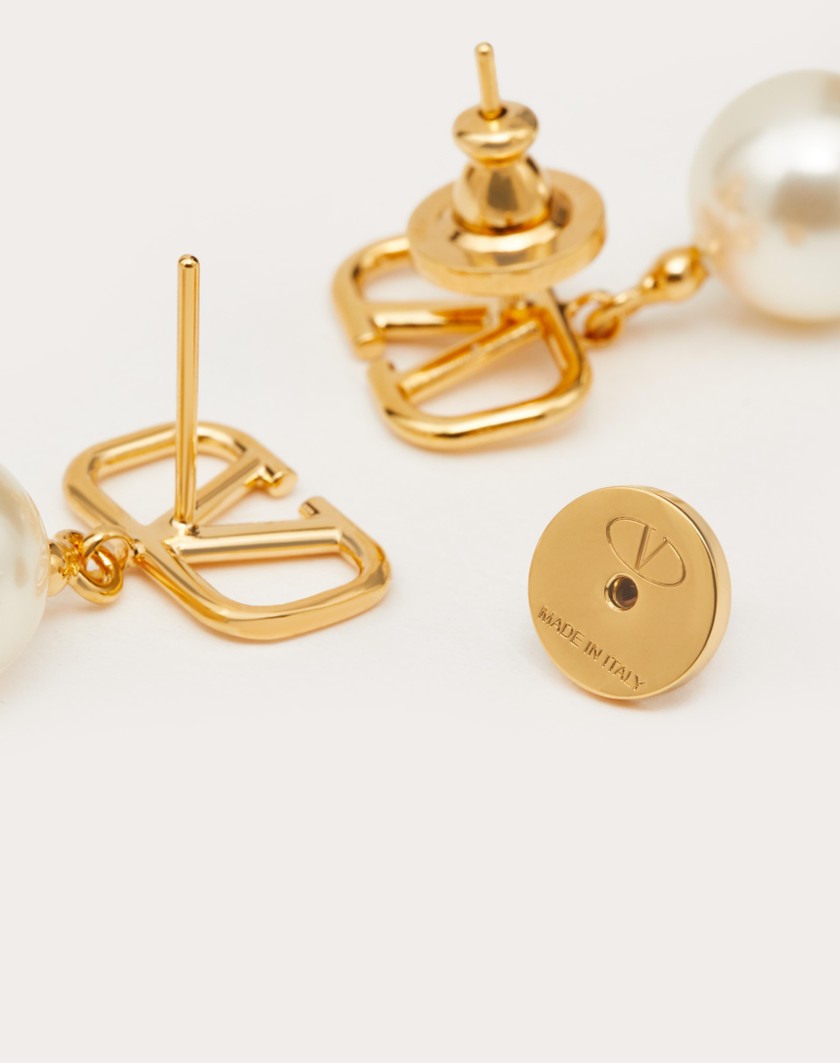 Valentino Handbags Orecchini Vlogo Signature Con Perle Swarovski® per Donna in Oro | Valentino IT Prezzo di fabbrica