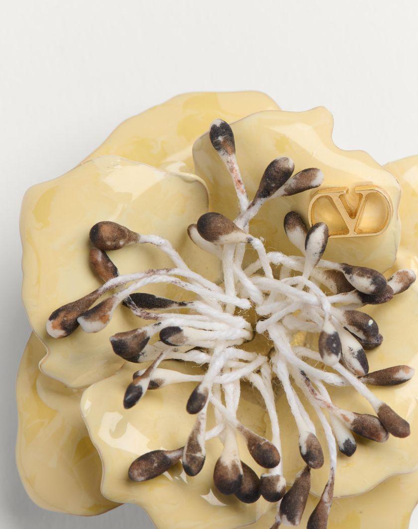 Valentino Handbags Spilla Valentino Garavani Fleur Lumineuse In Metallo Smalto E Tessuto per Uomo in Oro/avorio/multicolor | Valentino IT Offerta natalizia