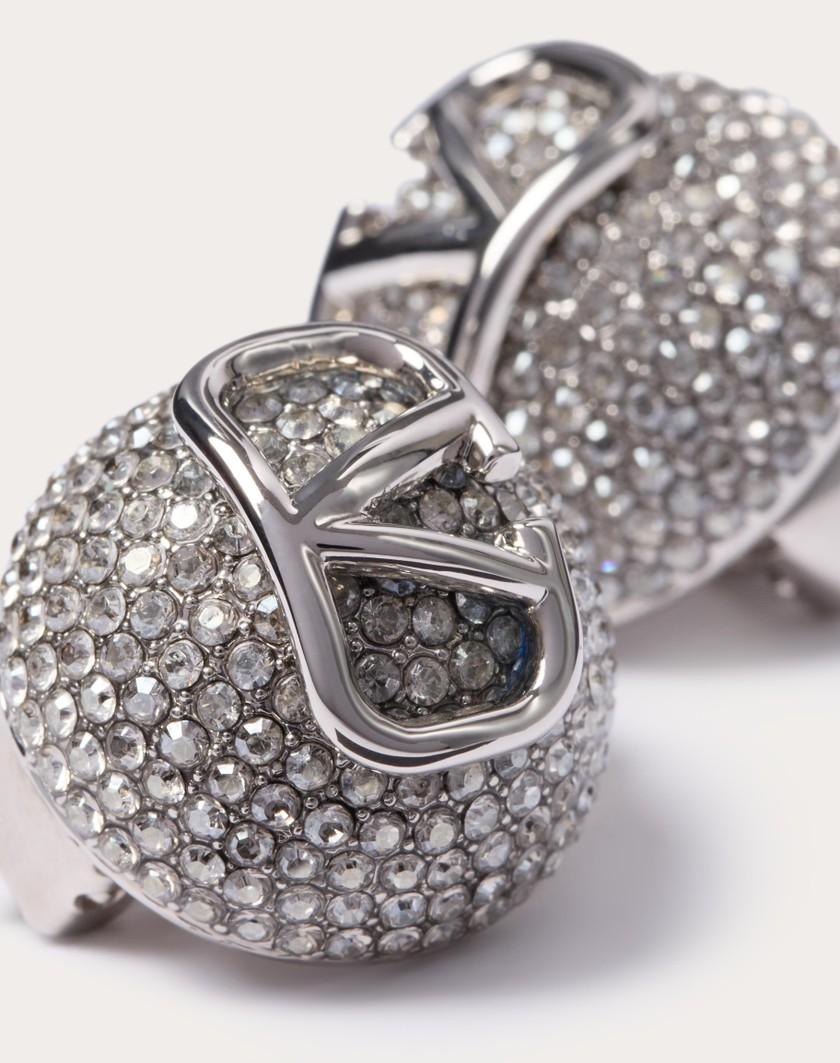 Valentino Handbags Orecchini Vlogo Signature In Metallo E Cristalli Swarovski® per Donna in Oro | Valentino IT Lightning offer