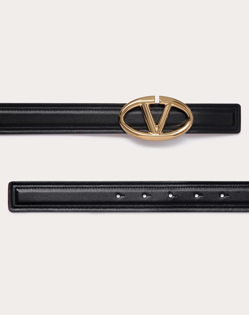 Valentino Handbags Cintura Vlogo The Bold Edition In Vitello Lucido 30 Mm per Donna in Avorio/malva | Valentino IT Promozione temporanea