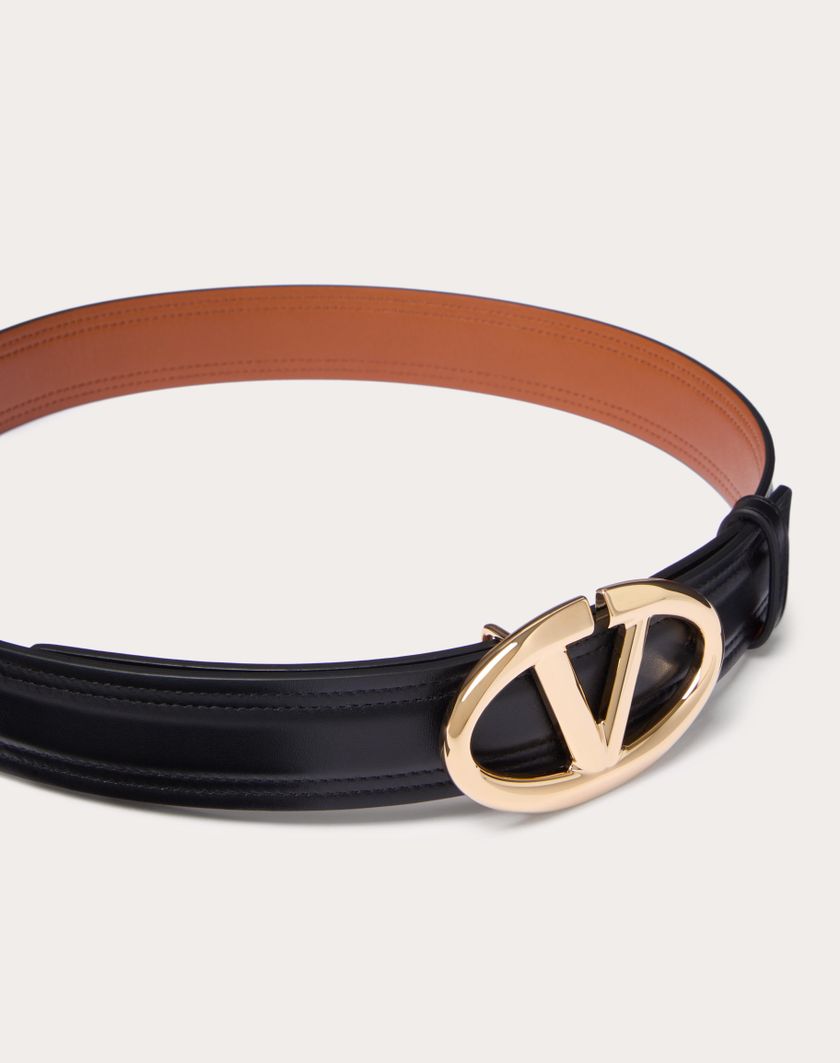 Valentino Handbags Cintura Vlogo The Bold Edition In Vitello Lucido 30 Mm per Donna in Avorio/malva | Valentino IT Promozione temporanea