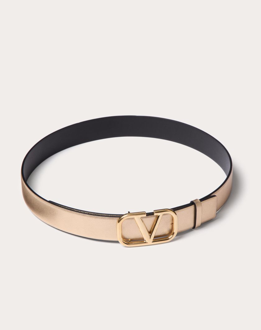 Valentino Handbags Cintura Reversibile Vlogo Signature In Vitello Metallizzato E Vitello Lucido 30 Mm per Donna in Oro/nero | Valentino IT Discount Store per i nuovi prodotti