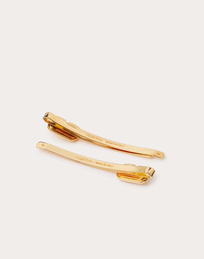 Valentino Handbags Fermagli Per Capelli Vlogo Signature In Metallo per Donna in Oro | Valentino IT Affare Del Giorno