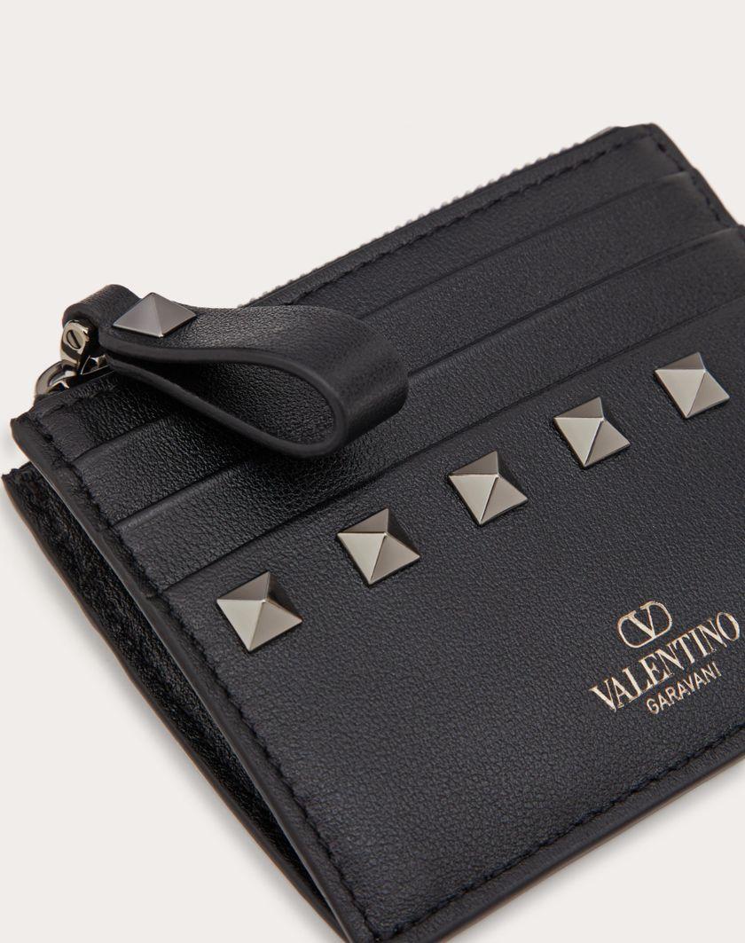 Valentino Handbags Portacarte Rockstud In Vitello Con Zip per Donna in Nero | Valentino IT I Più Venduti