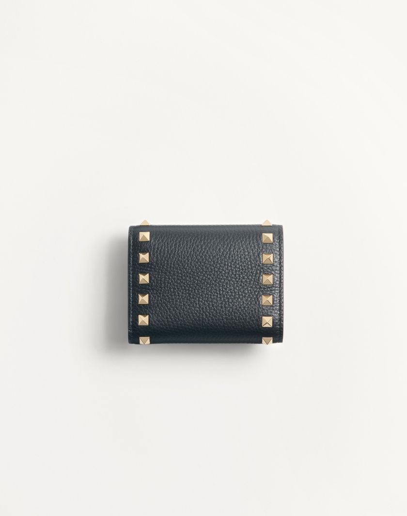 Valentino Handbags Portafoglio Trifold Rockstud In Vitello Granato per Donna in Nero | Valentino IT Sconto di tempo limitato