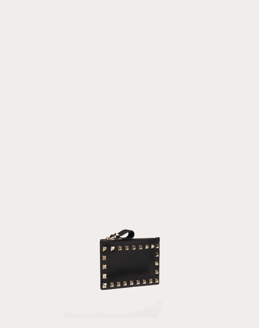 Valentino Handbags Portacarte Con Zip Rockstud In Vitello per Donna in Nero | Valentino IT Offerta esclusiva