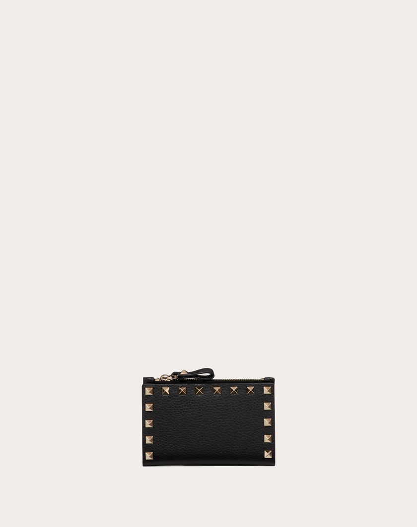 Valentino Handbags Portacarte Con Zip Rockstud In Vitello Granato per Donna in Nero | Valentino IT Vendite stagionali